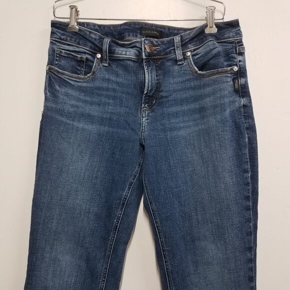 Silver Jeans Co Blue Womens W30 L31 Elyse Slim Boot Cut Indigo L03601EGX357 - Picture 3 of 7